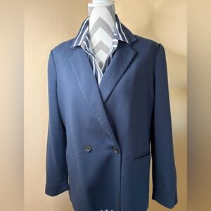 Banana Republic Navy Double Breasted Blazer